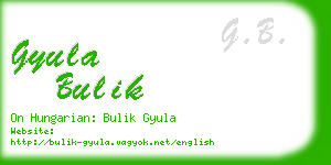 gyula bulik business card